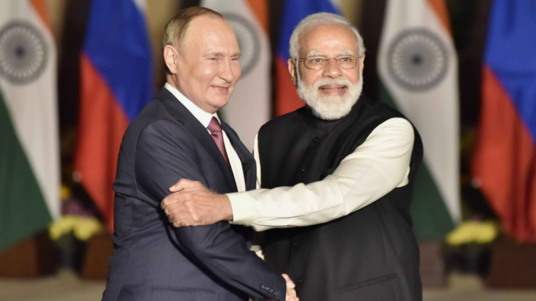 Russian President Vladimir Putin with PM Narendra Modi