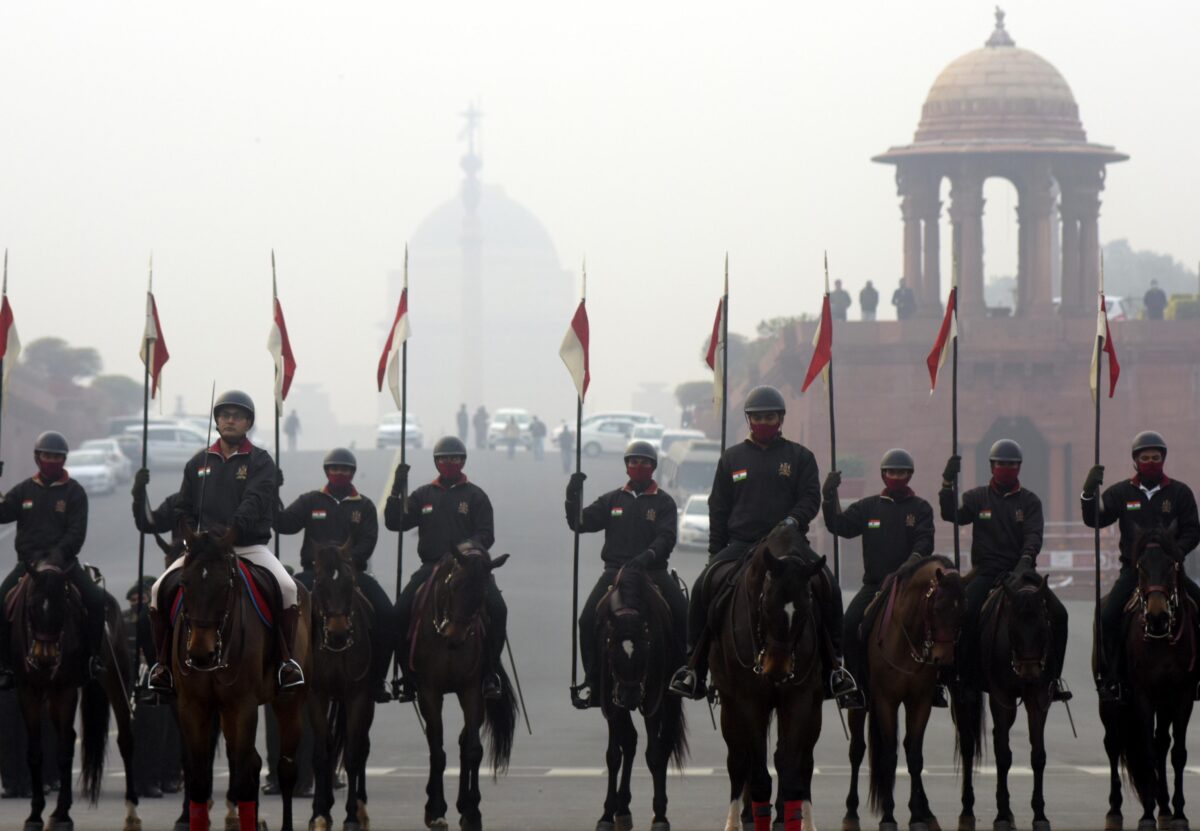 President's Bodyguards at Raisina Hills during the Beating Retreat ceremony rehearsals  -02