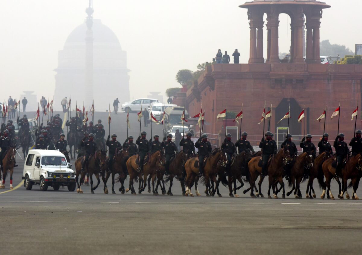 President's Bodyguards at Raisina Hills during the Beating Retreat ceremony rehearsals  -03