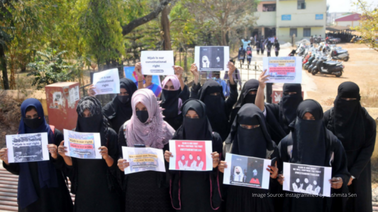 College students in Ktaka wearing hijabs were sent back.