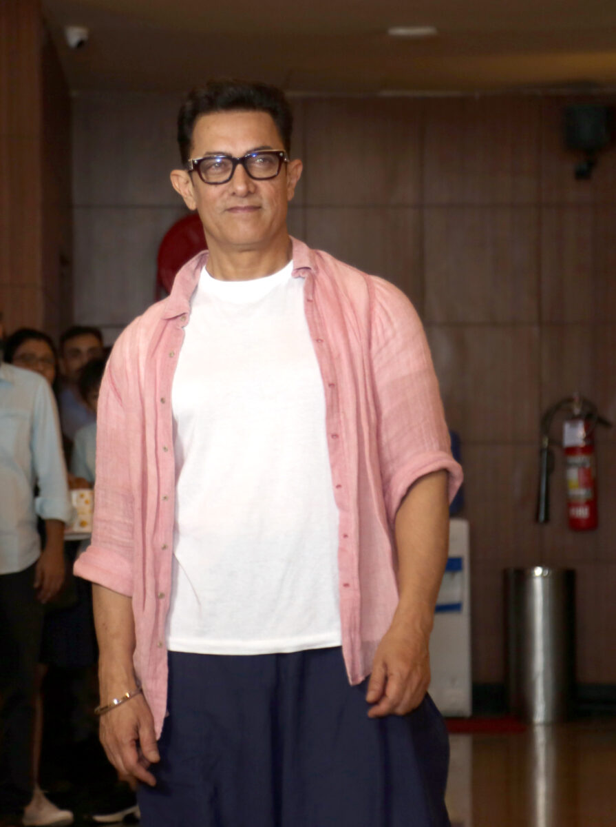 Aamir Khan in Mumbai during the trailer launch of his upcoming film "Lal Singh Chaddha."

