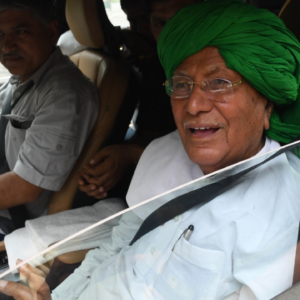 On Thursday, May 26, 2022, former Haryana Chief Minister Om Prakash Chautala leaves after a hearing in the disproportionate assets (DA) case in New Delhi.